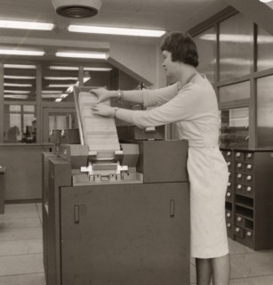 The first computers used at the Rowntree factory, York, Yorkshire, 1962. Artist: Unknown