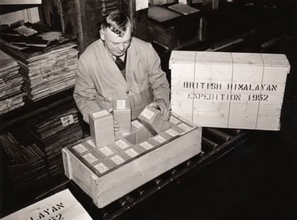 Packing Rowntree provisions for the British Himalayan Expedition, York,  Yorkshire, 1952. Artist: Unknown