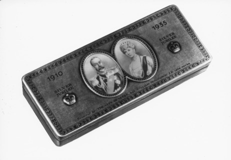 Commemorative tin, George V, Rowntree Factory, York, Yorkshire, 1935. Artist: Unknown