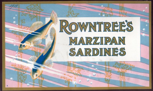 Box top for Rowntree's Marzipan Sardines, 1912. Artist: Unknown