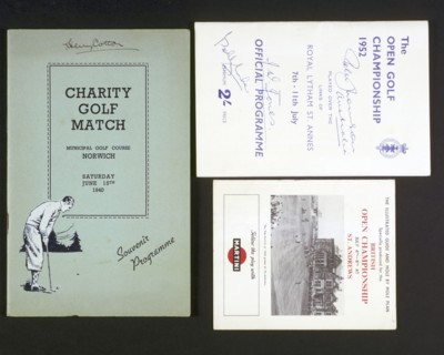 Autographed golf programmes, 1940-1955. Artist: Unknown
