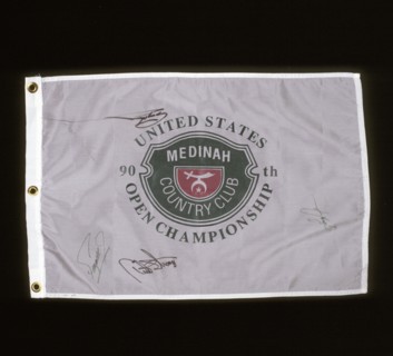 Autographed hole flag from the US Open, 1990. Artist: Unknown