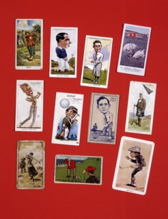 Cigarette cards, various golfers, 20th century. Artist: Unknown