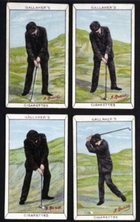 Cigarette cards showing tips from James Braid, c1900. Artist: Unknown