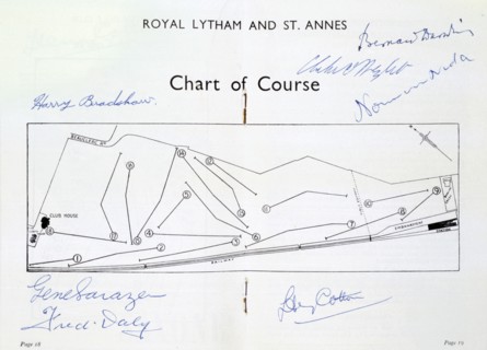 Autographed course chart of Royal Lytham St Annes, c1930s. Artist: Unknown