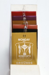 Pin-on spectator tickets for Ryder Cup, 1971. Artist: Unknown