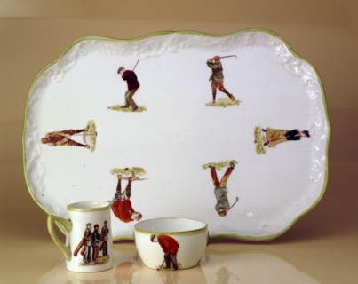 Sandwich platter, coffee-size jug and sugar bowl, c1912. Artist: HM Williamson and Sons