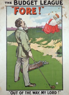 Political poster for The Budget League, British, 1910. Artist: Unknown