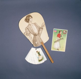 Ladies fan, Horlicks advertising scorecard, postcard, c1910. Artist: Unknown