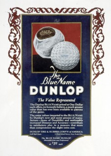 Advertisement for Dunlop Blue Maxfli golf ball, 1923. Artist: Unknown