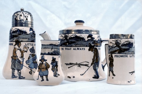 Royal Doulton tableware with illustrations fromThe Rules of Golf, c1909-c1930. Artist: Unknown