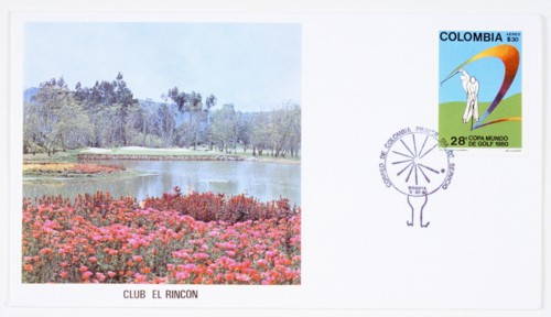 First day cover for World Cup Golf championship, Colombia, 1980. Artist: Unknown