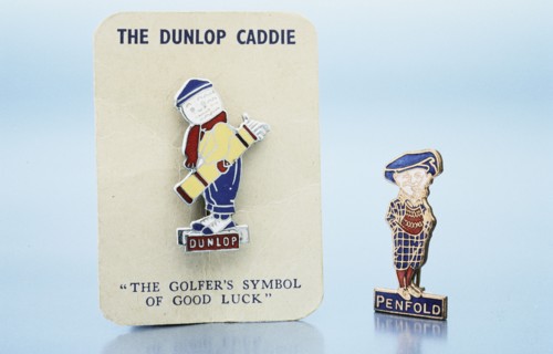 Dunlop 'caddie' brooch and Penfold pin, British, 1920s. Artist: Unknown
