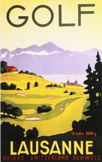 Poster for golfing resort in Lausanne, Switzerland, c1920s. Artist: Unknown