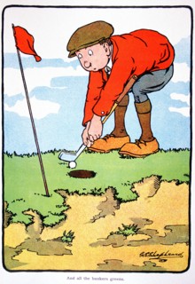 Golfing postcard, c1920s. . Artist: George Shepheard