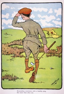 Golfing postcard, c1920s.  Artist: George Shepheard