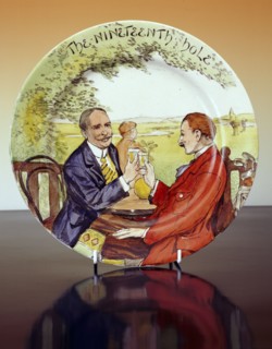 'The Nineteenth Hole', Royal Doulton plate, c1920.  Artist: Royal Doulton