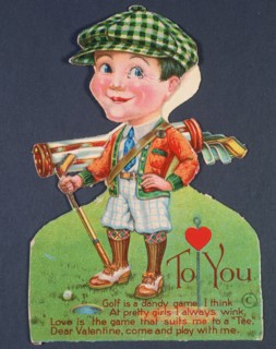 Valentine Card with golfing theme, c1910s. Artist: Unknown