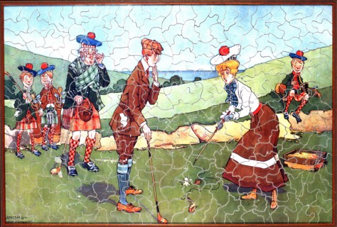 Jigsaw puzzle of golfers, Scottish, c1910-20. Artist: Unknown