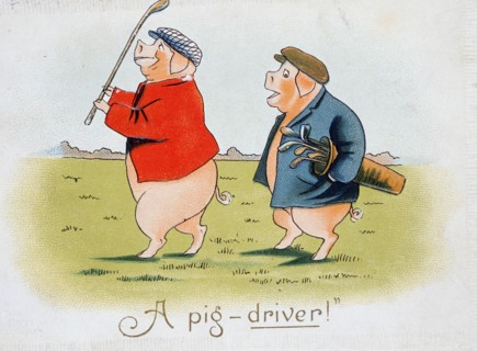 Golfing cartoon, c1910s. Artist: Unknown