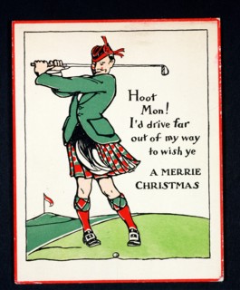 Christmas card with golfing theme, c1910. Artist: Unknown