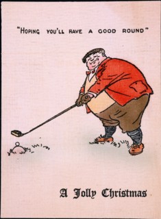 Christmas card with a golfing theme, c1910. Artist: Unknown