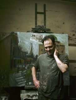 The artist Frank Auerbach (1931- ) in his studio. Artist: Unknown