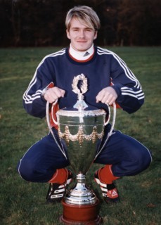 David Beckham (1975- ), English footballer, 1999. Artist: Unknown
