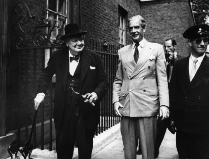 Sir Winston Churchill (1874-1965) and Anthony Eden (1897-1977), c1955. Artist: Unknown
