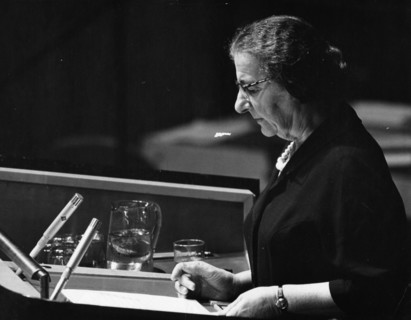 Golda Meir (1898-1978), Israeli Prime Minister, 1963. Artist: Unknown
