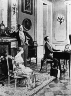 Felix Mendelssohn (1809-1847), performing for Queen Victoria and Prince Albert at Buckingham Palace. Artist: Unknown