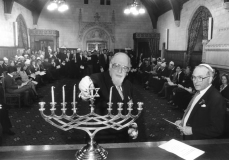 Lighting the Menorah, House of Commons, London, 1991. Artist: John Nathan