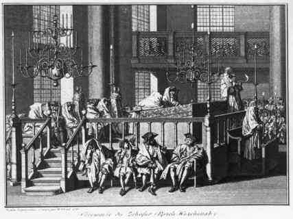 Ceremony of the Shofar, Rosh ha-Shanah, 1725. Artist: Bernard Picart