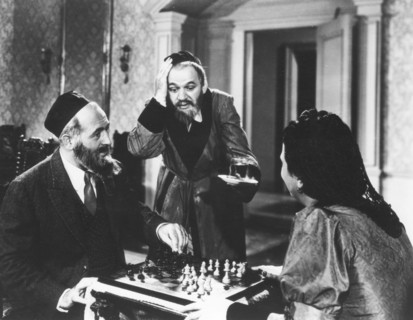 Chess scene from Mirele Efros, 1938. Artist: Unknown