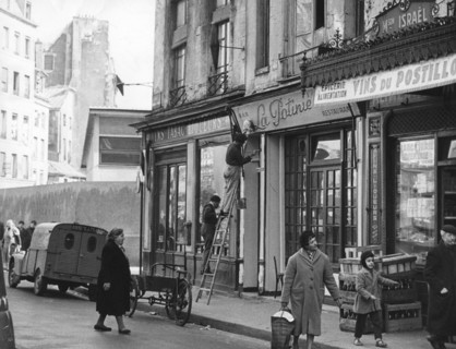 Algerian Jews' shop attacked in Paris, 11 April 1958. Artist: Unknown