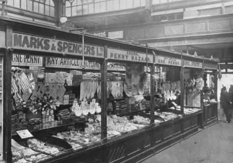 Marks & Spencer's stall in the covered market, Cardiff, 1901. Artist: Unknown