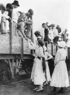 Members of the Jewish Legion bid farewell to their families, World War I, 1915-1918. Artist: Unknown
