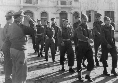 March-past by members of the Jewish Brigade, Tripoli, Libya, 30 January 1943. Artist: Unknown