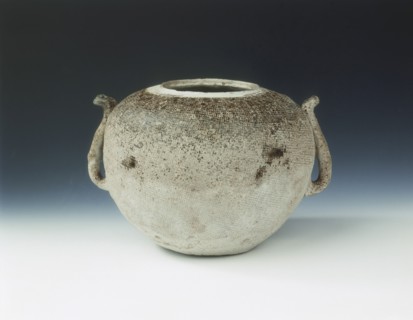 Glazed pottery jar impressed with cloth pattern, Warring States period, China, c4th century BC. Artist: Unknown