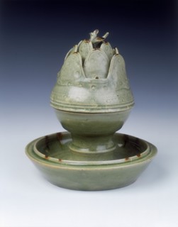 Yue stoneware boshanlu censer, late Western Jin dynasty, China, c300. Artist: Unknown
