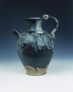 Black glazed ewer with blue phosphatic suffusions, Tang dynasty, China, 8th-9th century. Artist: Unknown