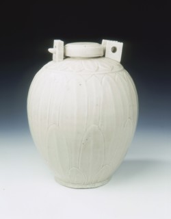 White glazed jar with locking device, Northern Song dynasty, China, 10th-11th century. Artist: Unknown