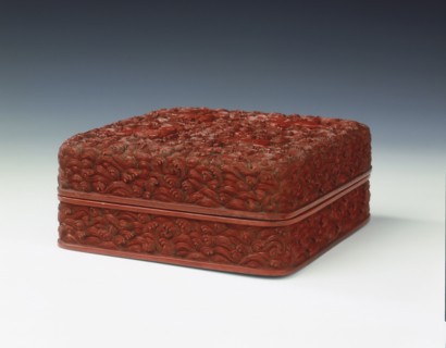Carved red lacquer covered box, Qing dynasty, China, mid-late 18th century. Artist: Unknown