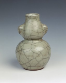 Guan-type celadon miniature double gourd vase, Yuan dynasty, China, 14th century. Artist: Unknown