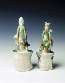 Two incence stick holders in the form of immortals, late Ming dynasty, China, 1600-1644. Artist: Unknown