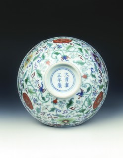 Doucai bowl with floral decoration, Yongzheng period, Qing dynasty, China, 1723-1735. Artist: Unknown