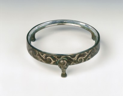 Bronze binding for vessel, with silver inlays, Eastern Zhou dynasty, China, c3rd century BC. Artist: Unknown