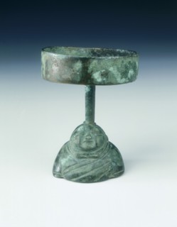 Bronze lamp, the stand in the shape of a warrior's torso, Qin dynasty, China, late 3rd century BC. Artist: Unknown
