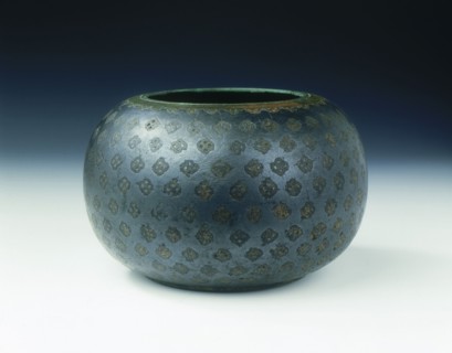 Red brass alms bowl with niello inlays, High Tang period, Tang dynasty, China, 684-756. Artist: Unknown