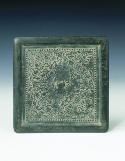 Square bronze mirror with scrolling peonies, Southern Song dynasty, China, 12th century. Artist: Unknown